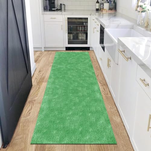 Tapis de cuisine devant évier antidérapant et lavable en polyester vert 70x140 cm - 6