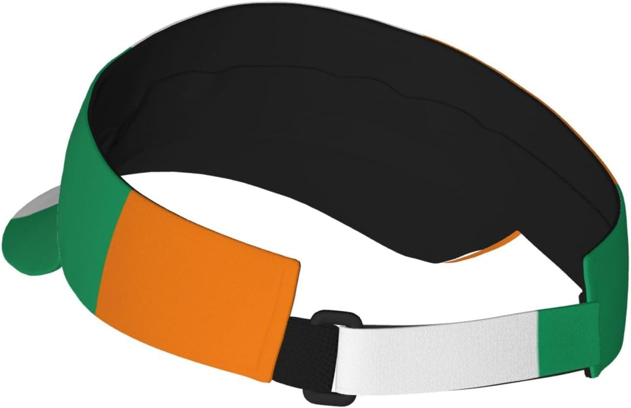 Flag of Cote D'Ivoire Print Sports Sun Visor Hats,Adjustable Sun Caps for Men Women Adults Lightweight Black