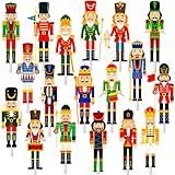 Christmas Nutcracker Cupcake Toppers Nutcrackers Party Ornaments Christmas Holiday Party Decoration 36Pcs King and Soldier Cupcake Picks Christmas for Xmas Nutcrackers Holiday Party Supplies