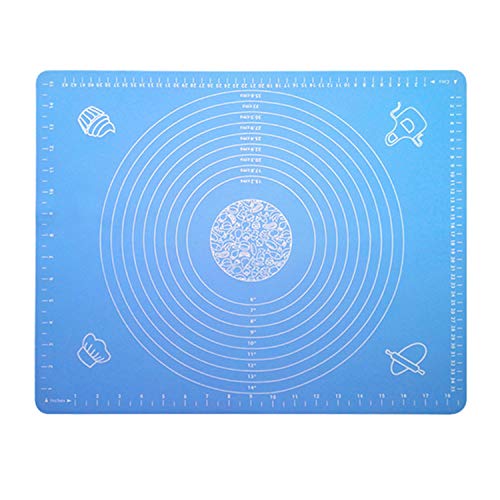 DAIWEIS Extra Large Silicone Baking Mat for Pastry Rolling with Measurements Pastry Rolling Mat, Reusable Non-Stick Silicone Baking Mat (blue)