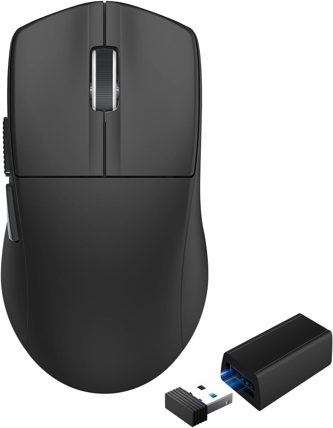 HUO JI E-YOOSO Wireless Gaming Mouse, 8KHz Polling Rate, 50–45000 DPI Adjustable, Bluetooth/2.4G/USB-C Wired, Ultralight 50g, 5 Programmable Buttons, Rechargeable, for PC/Mac/Linux/Xbox – Black
