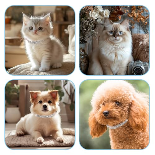 Rosa Strasssteine Welpenhalsbänder Strass Hundehalsband, Glitzer Kristall Steine MäDchen Halsband Kleine Hunde Klein Katze Einstellbar Soft Kitten Hundehalsband mit Strasssteinen besetzt für Haustiere