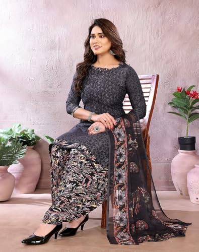 Image of Yashika Unstiched Crepe dress materials | Crepe Salwar Suit for women with dupatta | suit material for women unstitched