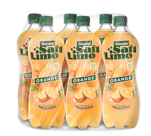 Valensina SaftLimo Orange, 6 x 750ml, Orangenlimonade mit 17% Fruchtgehalt