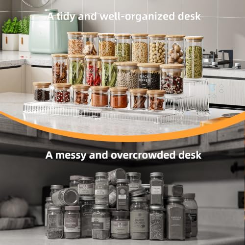 3-Tier-Expandable-Clear-Spice-Rack-Organizer-2-Pack-Adjustable-Tiered-Seasoning-Shelf-with-Non-Slip-Textured-Surface-Multi-Purpose-Cabinet-Organizer-for-Kitchen-Pantry-Countertop-Vanity
