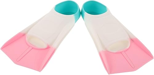 Silicone Short Diving Fins Lightweight Flexible Swim Flippers for Adults Comfortable Pool Flippers in Yellow Blue White for Snorkeling Scuba Training