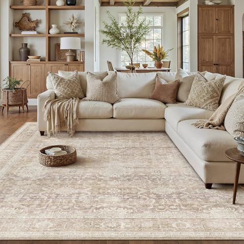 Tapete HUGEAR beige 8x10 lavable antideslizante miniatura 2