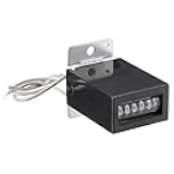 uxcell Electromagnetic Counter 6 Digits 0-999999 Counting Range Electronic Pulse Counter Digital Counter Totalizer Electromagnetic Pulse Counter DC 7-24V