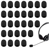 30 Pcs Mini Headset Microphone Foam Covers, Lapel Windscreen Foam Cover, High Density Lapel Mic Covers Pop Filter for a Variety of Headset Microphones, Noise Reduction