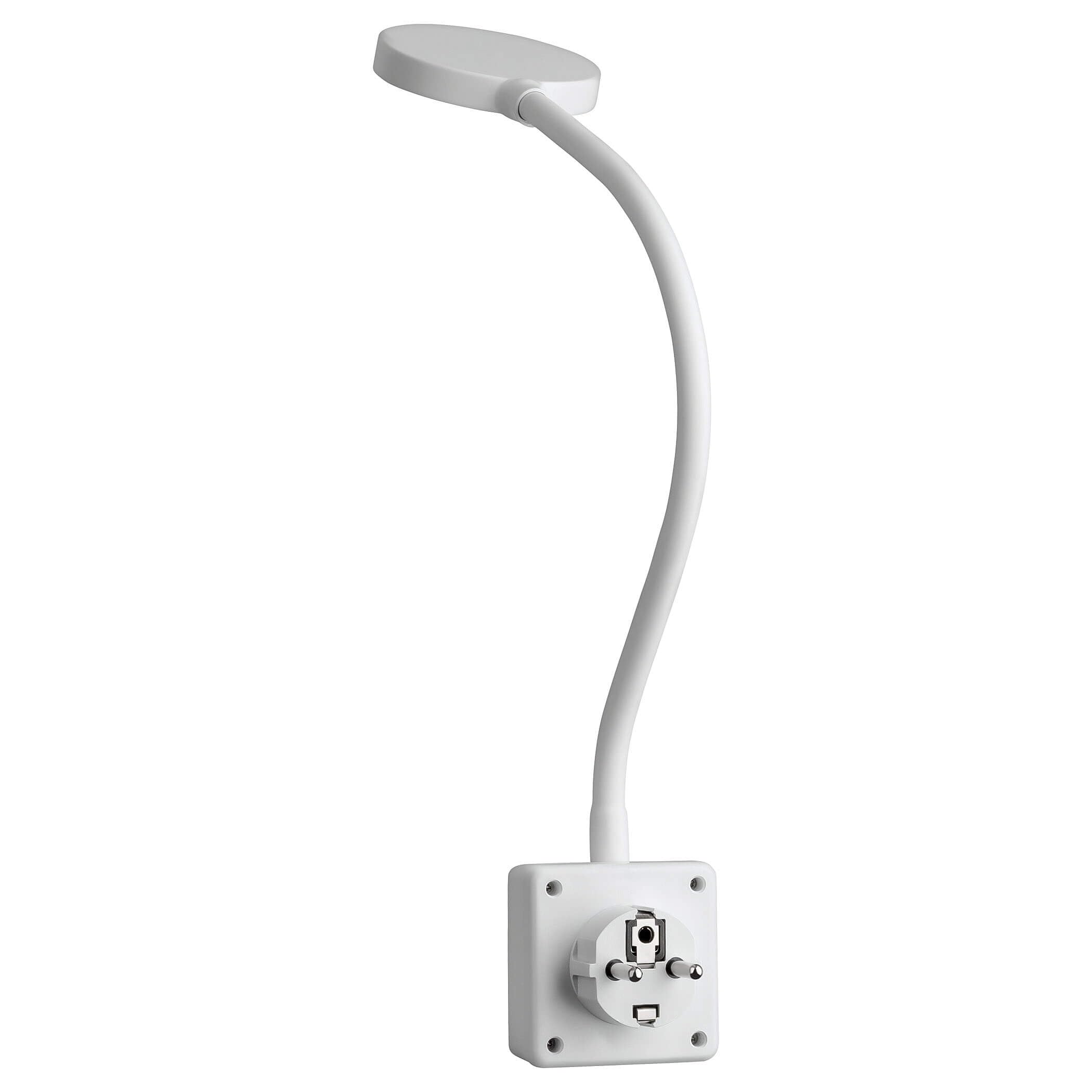 SEBSON® Lampara Enchufe Pared LED Blanca, Luz Lectura Regulable, Luz Nocturna Flexible, 4W blanca neutra 4000K, Aplique Pared - Lampara de Noche