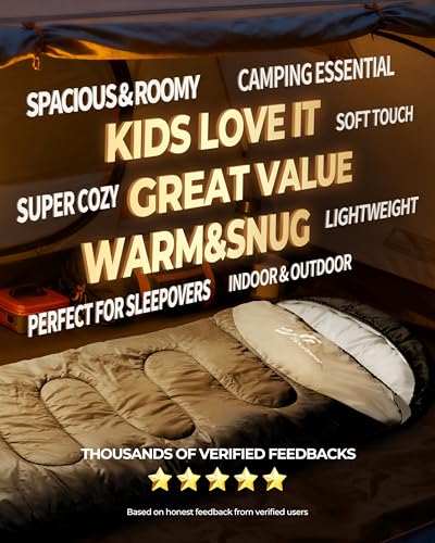 Sportneer Schlafsack Outdoor - Schlafsack Erwachsene und Kinder Schlafsack Winter für Camping Sleeping Bag 3-4 Jahreszeiten Kleines Tragbar Warm Deckenschlafsack (Schwarz, 220x80cm) 5