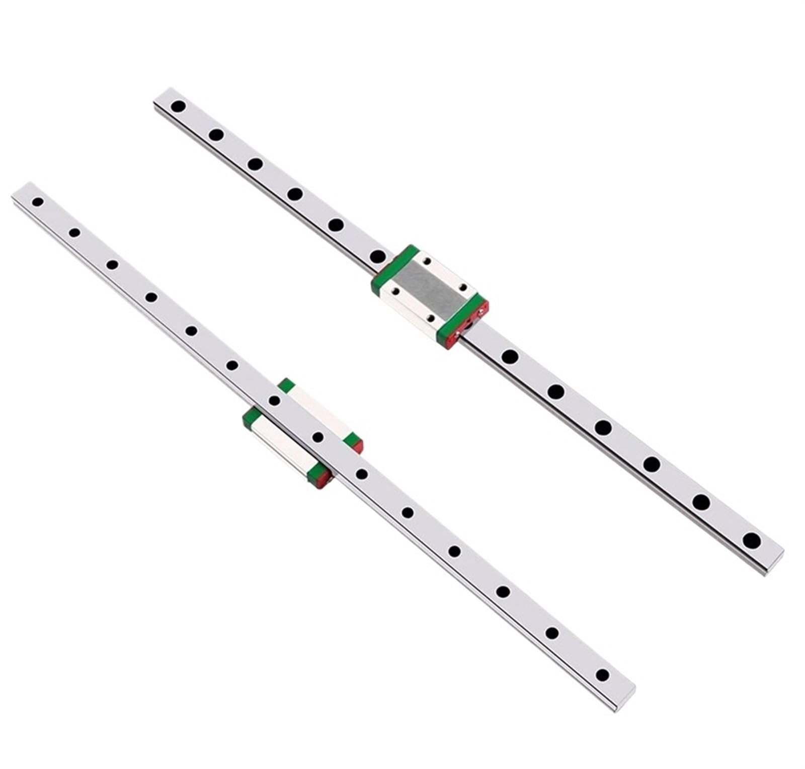 Linear Rail, Linear Sliding Gide 2pcs Linear Guide 7mm L= 100mm 150mm 200 250 300mm 350 400mm 450 500mm 550mm Linear Rail + 2pc MGN7C Block for CNC(Only 1pc Block)