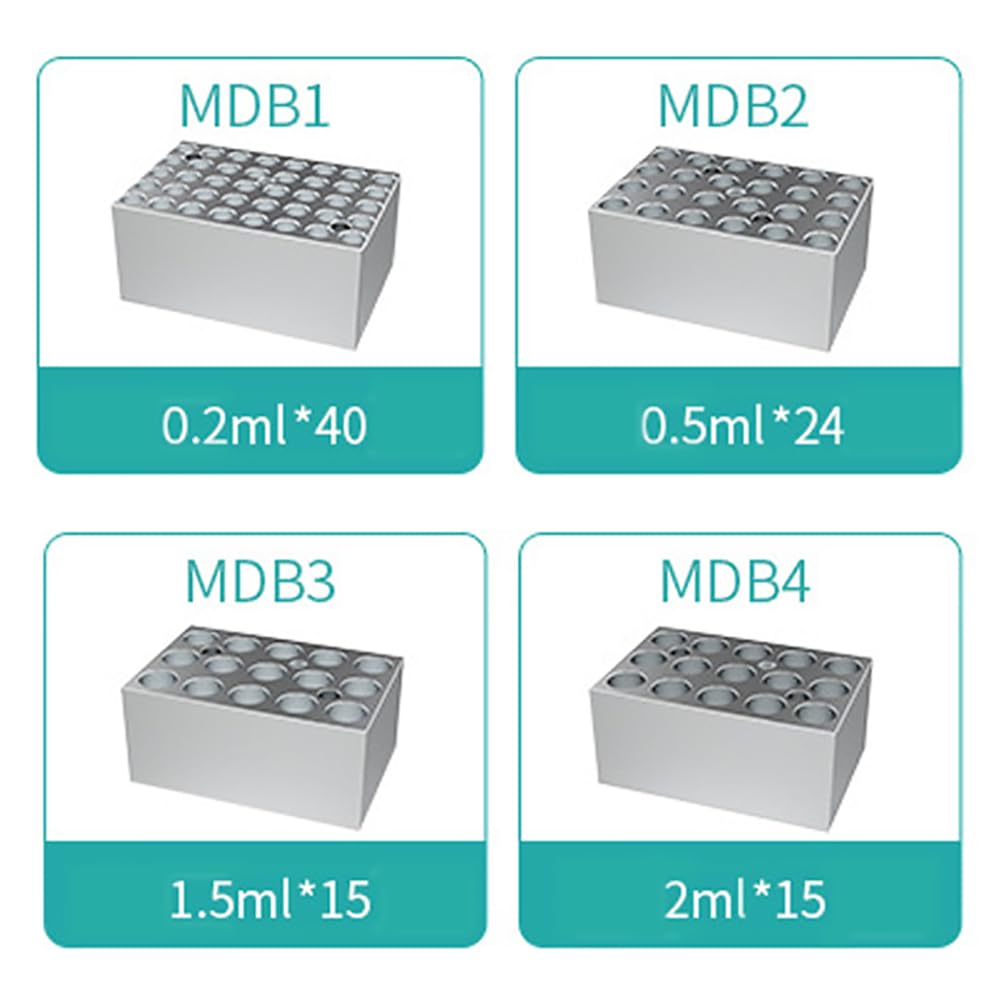 Mini incubadora de baño seco, calefacción y refrigeración de laboratorio, 9 configuraciones de programa, control termostático, tubos de 0,2/0,5/1,5/2 ml, para secado de reactivos químicos