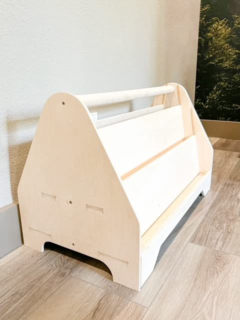 Miguel- Kids Double Sided Portable Bookshelf â€“ Montessori Bookshelf â€“ Montessori Wooden Furniture â€“ Nursery Gift â€“ Toddler Book Shelf