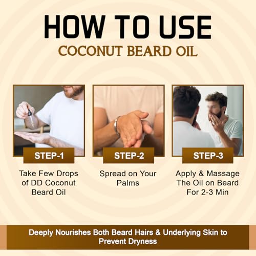 Coconut Beard Essential Oil | Beard Care for Men | Softens, Hydrate & Conditions Facial Hair | Promotes Growth, Reduces Dryness & Itching, Enhances Shine and Appearance (50ml Spray) - Image 5