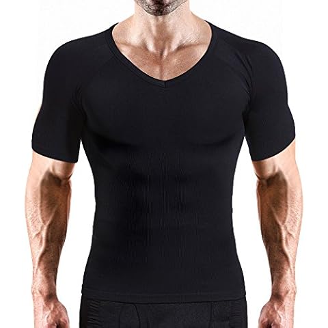 VENI MASEE Men's V-Neck Compression Shirt Cover