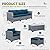 Lviden 6 Pieces Wicker Patio Furniture Sets Outdoor Conversation Set HDPE Rattan Sectional Sofa Couch with Storage Table and Peacock Blue Cushions
