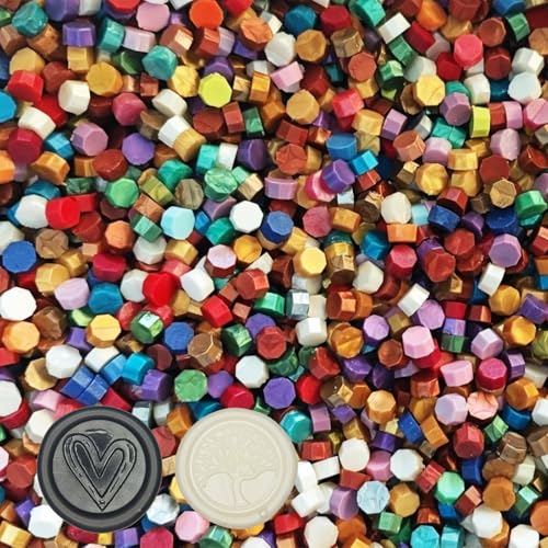 Wachs Achteckig Wachssiegel Stempel 500 Stück siegelwachs Perlen für Vintage Siegellack und Brief Einladungen Karten Paket Geschenk (gemischte Farben)