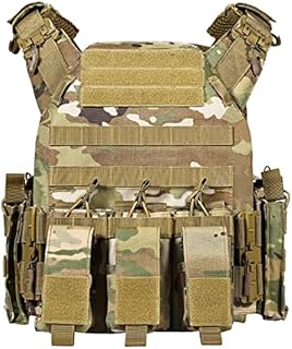GLORYFIRE Tactical Vest Quick Release Airsoft Vest Adjustable Breathable Military Vest Weighted Vest for CS/Training 5.56&7.62