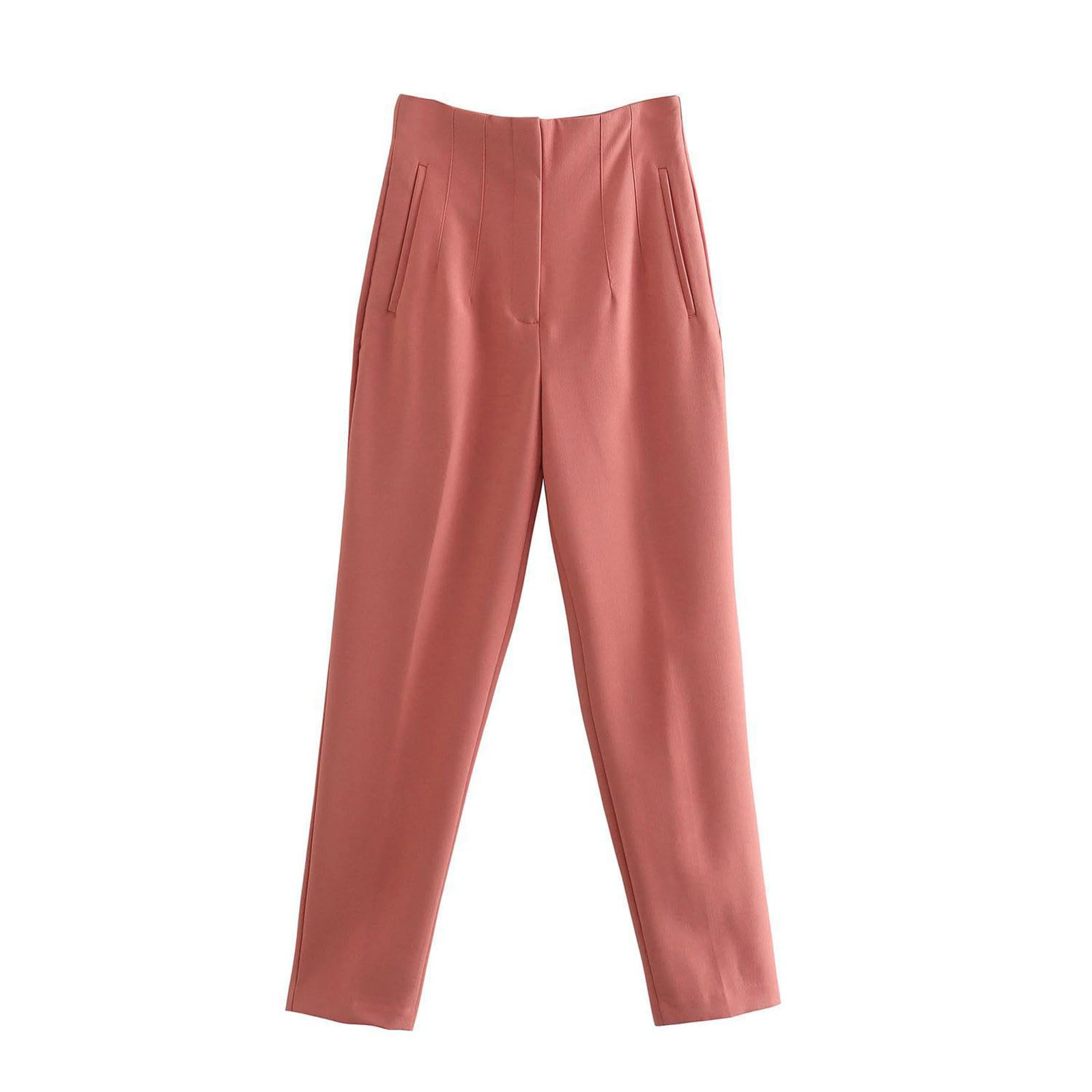 Uillui Dress Pants for Women High Waist Tummy Control Cropped Pants Slim Fit Straight Leg Trousers Casual Work