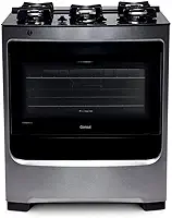 Fogão Consul 5 bocas cor Inox com mesa de vidro e grade de ferro fundido - CFS5VAR BIVOLT