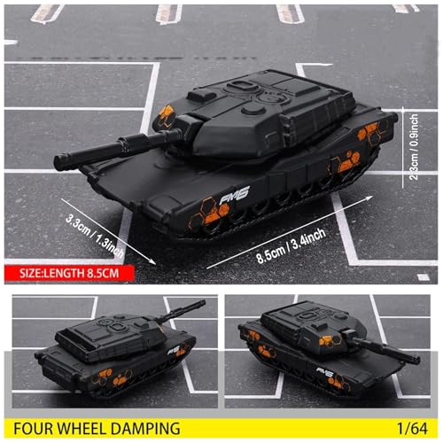Modelo Militar Tanque 1/64 Negro Coleccionable miniatura 4