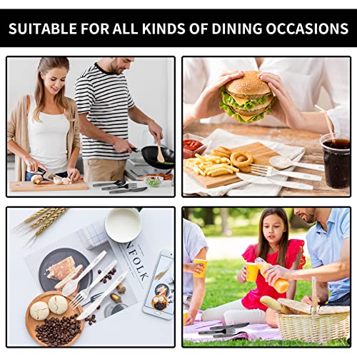 150 Wiederverwendbares Strapazierfähiges Plastikbesteck,Outdoor und Indoor Kunststoffbesteck,Je 50 Gabeln,Messer und Löffel,für Familienfeiern,Outdoor Dinner (transparent)