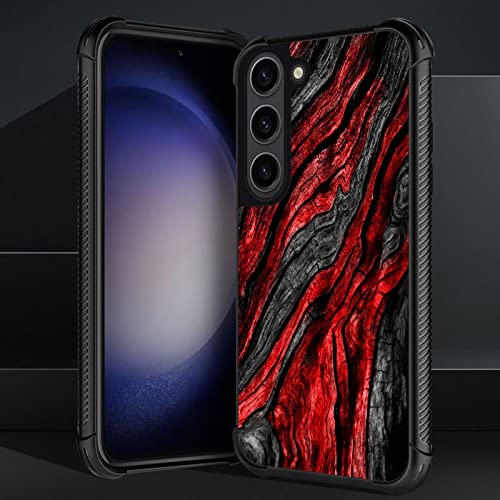 CARLOCA Compatible with Samsung Galaxy S23 Case,Black Red Wood Grain Identity Graphic Design Shockproof Anti-Scratch Hard Acrylic Case for Samsung Galaxy S23 by CARLOCA - Used condition - Image 3