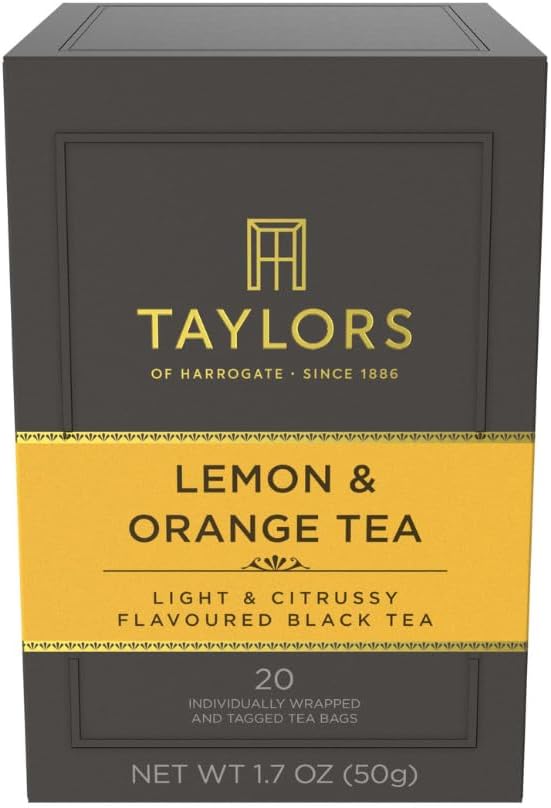Taylors of Harrogate Lemon & Orange Tea Bag 20p (Equivalent to Leaf 50g)