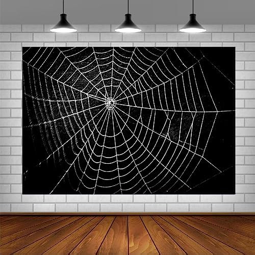 Lofaris Halloween Spider Web Backdrop Black Horrible Birthday Baby Shower Bridal Party Spooky Decorations Banner Photography Background Pink Ghost Spider Web Bat Horrible Party Photoshoot 5x3ft