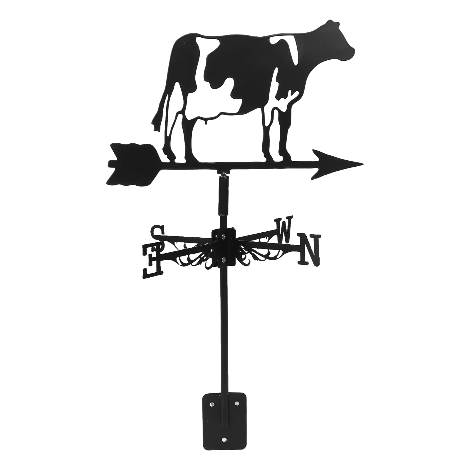 SHINEOFI 3D Kuh Wetterfahne aus Metall Gartenstecker Windanzeiger für Terrasse und Rasen Wetterbeständig Dekorative Dachwetterfahne für Garten und Pavillon