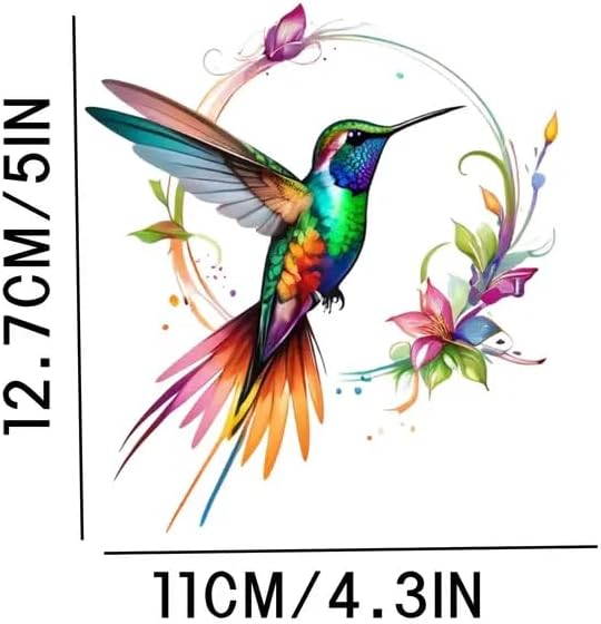 Colorful Wreath Hummingbird PVC Vinyl Car Decals Stickers Waterproof Self-Adhesive Decals for Cars, Laptops, Trucks, Motorcycles Wall Window Luggage Scratch Cover Door Decor Sticker - Image 3