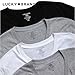 Lucky Brand Mens Shirts - 4 Pack Soft Cotton Short Sleeve Crewneck and V Neck Shirts Men Basic Shirt for Men Pack, Size Small, White/Jet Black/Heather Grey- Vneck