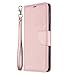 Produktbild für Xiaomi Poco X3 NFC/Poco X3 Hülle Flip Lederhülle Handyhülle Book Case PU Leder Tasche Case mit Kartenfach und Magnet Kartenfach Schutzhülle für Xiaomi Poco X3 NFC/Poco X3 Roségold
