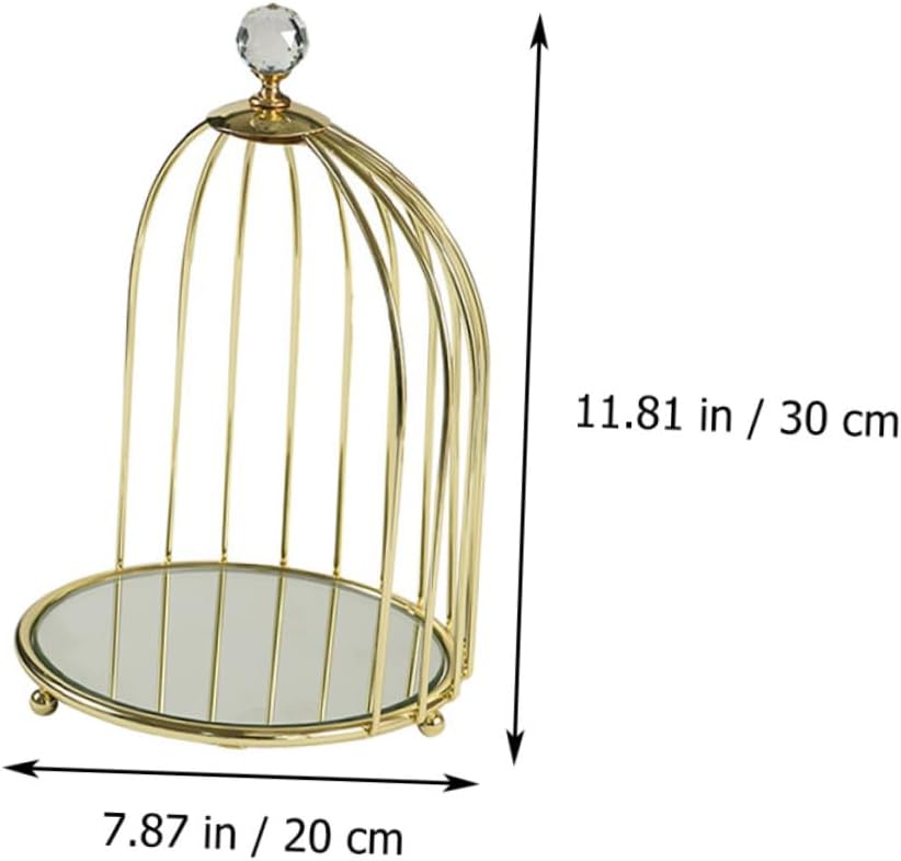 1pc Bird Cage Jewelry Storage Rack Creative Multifunctional Organizer for Cosmetics Skincare Jewelry Design for Stylish Home and Space Saving