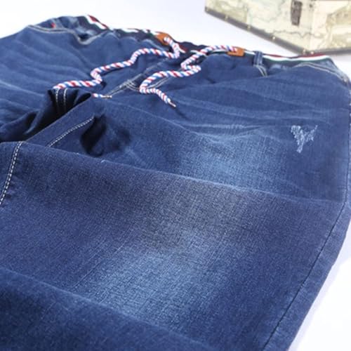 Mens Plus Size Relaxed Jeans Casual Elastic Waistband Baggy Denim Trousers Rugged Drawstring Loose Workwear Pants2