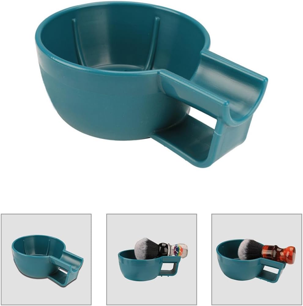 Shaving Soap Bowl for Men, Dark Blue Multi-Use Shave Foam Bowl with Wide Mouth, Thickened Anti-Drop Container for Wet Shaving and Soap Storage