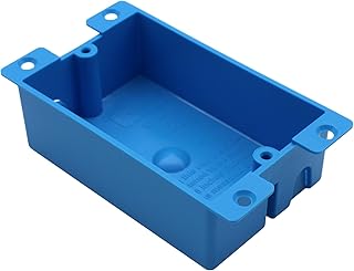 1-Gang Old Work Shallow Outlet Box, Blue PVC Plastic Junction Box, 8 Cubic Inch, ETL Certified, Fire Rated for 2 Hours, for DIY and Professional Use (1 Pack)