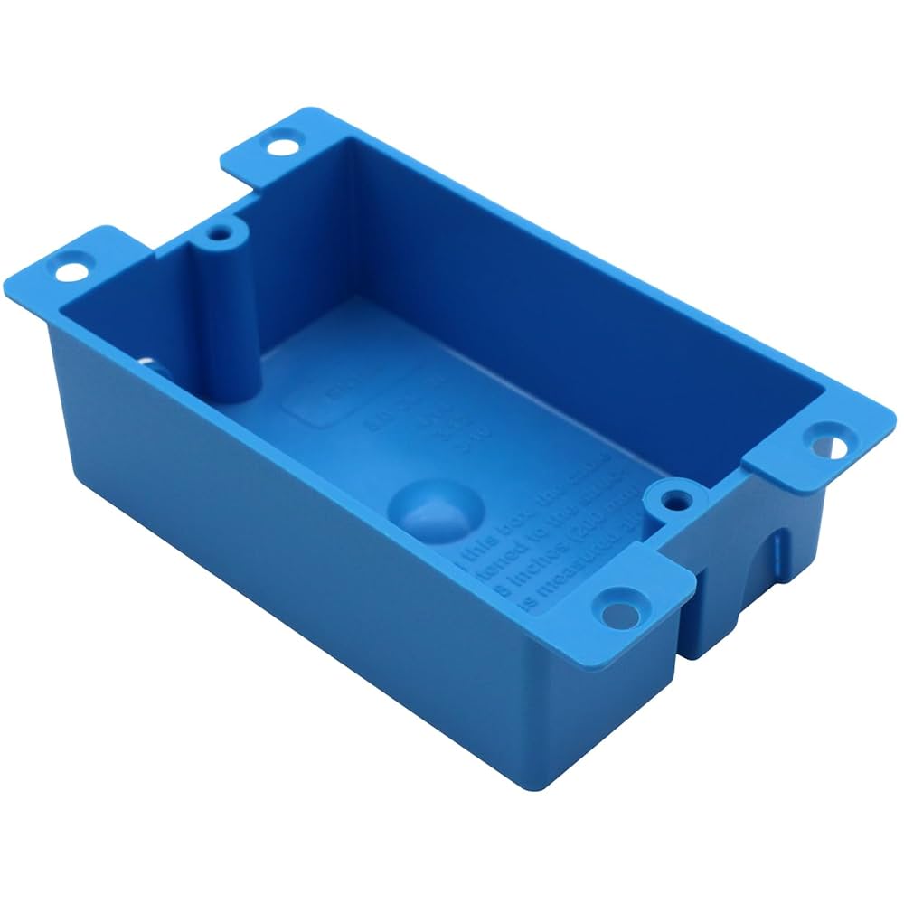 YQXIUTE 1-Gang Old Work Shallow Outlet Box, Blue PVC Plastic