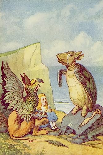 Impression d'affiches toile le faux et le griffon de Tenniel 60x90cm