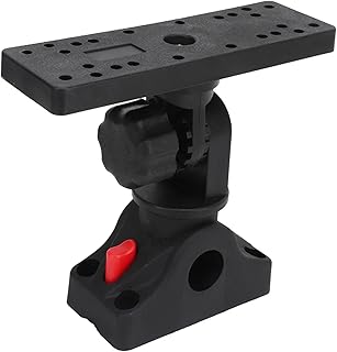 Fish Finder Mount Base, 360 Degree Rotating Removable Fish Finder Holder Base Universal Boat Fish Finder Electronics Mount for Marine Kayak Boat Accessories