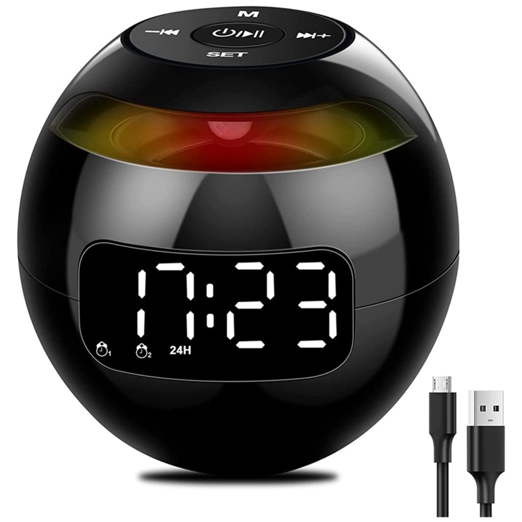 Speaker Digital Alarm Clock with Display Touch Control Support 7 Colorful Lights Charger D 8 5 x 8