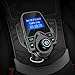 Nulaxy Bluetooth Car FM Transmitter Audio Adapter Receiver Wireless Handsfree Voltmeter Car Kit TF Card AUX USB 1.44 Display - KM19 Black