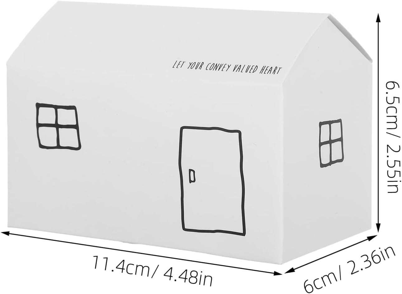 KICHOUSE 50pcs White House Shaped Candy Boxes, Foldable Paper Favor Containers 11.4×6.5×6cm, Small Party Favor Boxes for Showers, Weddings, Birthdays, and Holiday Packaging