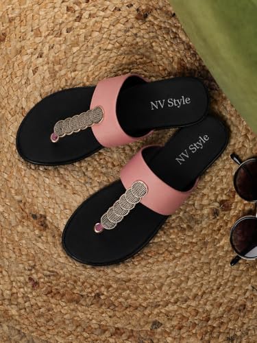 Image of Women's and Girls Synthetic Flat Slippers Comfortable Casual Sandals Comfortable Footwear for Office Casual Daily Use 1 Pair