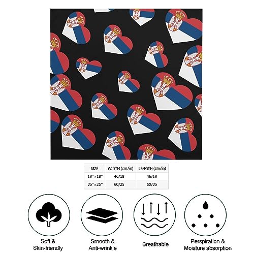 Serbia Serbian Country Flag Unisex Bandanas Print Hair Kerchief Hair Scarves Headscarf Scarf Headband Handkerchiefs2