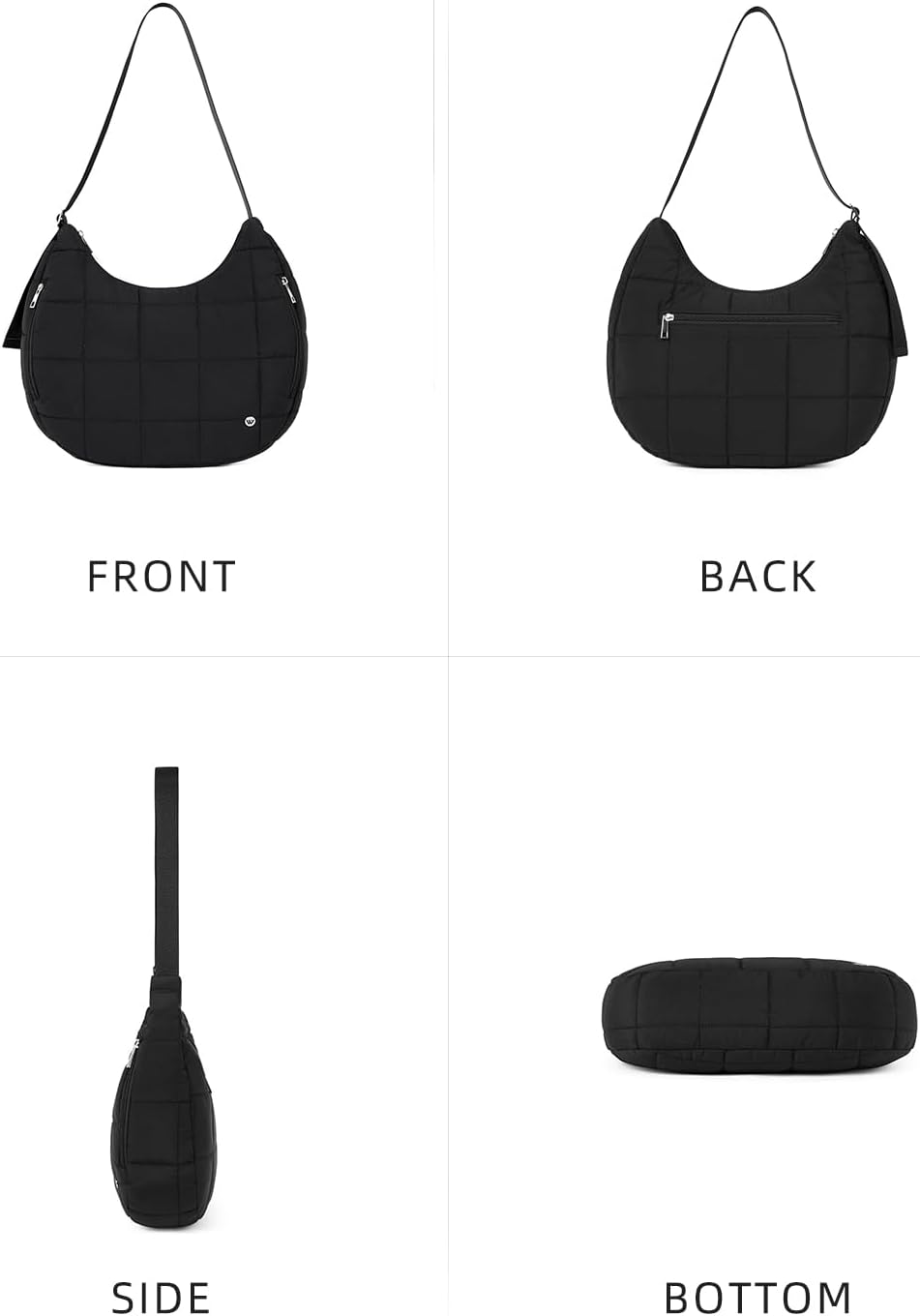 WESTBRONCO Puffer Crescent Shoulder Bags for Women Puffy Quilted Handbags, Nylon Shoulder Purse with Adjustable Strap - Image 6