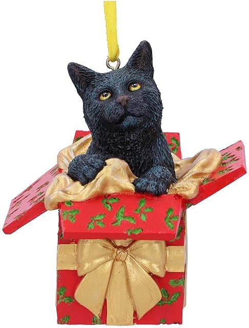 Nemesis Now Present Cat Hanging Ornament (LP) 9cm, Red