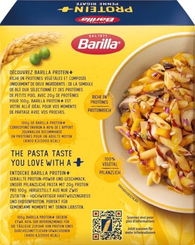 Barilla Pasta Protein+ Penne Rigate 400g I der Pasta-Geschmack, den Sie lieben, mit der Energie, die Sie wollen!