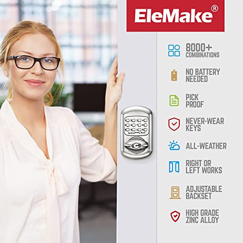 Keyless Entry Door Lock - Keypad Deadbolt Door Lock, Digital Door Lock, Mechanical Door Lock - No Risk Of Low Power (Silver) #TOP3